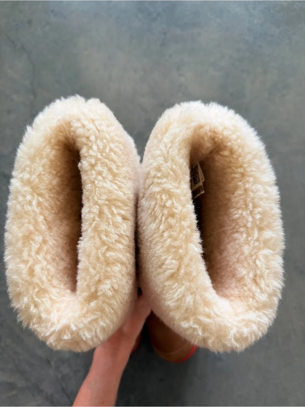 UGG Girls Tall Chestnut Shearling Boots Pink Sole Heart Charm Size 3